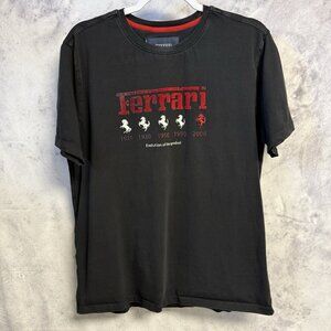 Vintage Y2K Ferrari T Shirt Mens XL 21x26 Black Short Sleeve 2000s